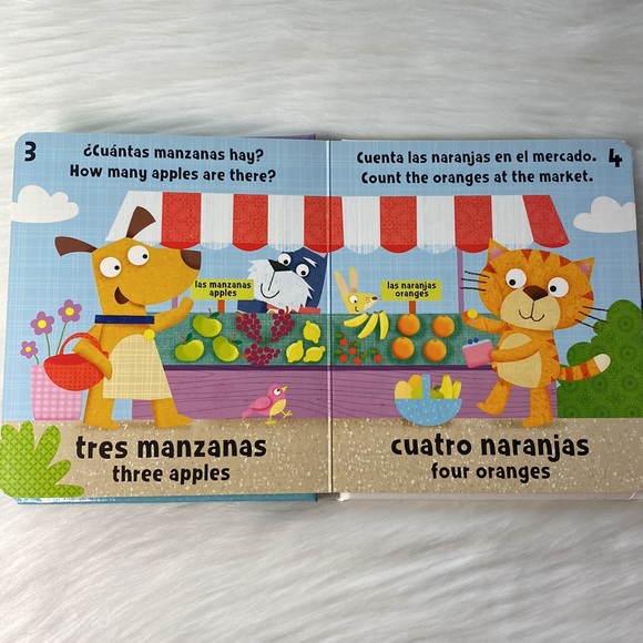 Baby/Toddler/Children Bilingual Board Book Spanish & English "First Numbers" - Picture 6 of 7